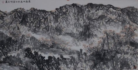 题朱审寺壁山水画