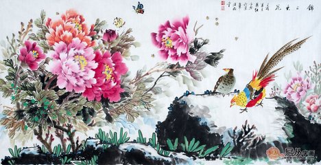 题黄筌牡丹花下猫